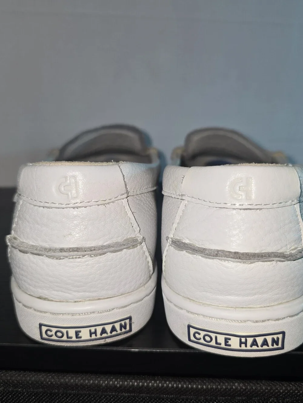 Cole Haan Nantucket White Pebbled Leather Penny Loafers Shoes Womens Size 9.5 B - Picture 4 of 9